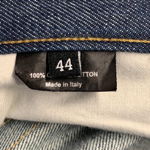 GUCCI Size 28 Blue Contrast Stitch Cotton Straight Button Fly Jeans - Picture 4 of 5